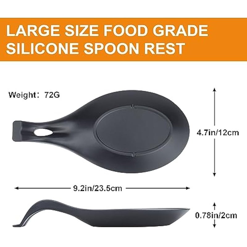 Silicone Spoon Rest for Stove Top, 3 Pack Large Silicone Spoon Holder for Kitchen Counter, Coffee Spoon Rest, Heat Resistant Cooking Spoon Holder Perfect Kitchen Gadgets,Ladles - Image 2